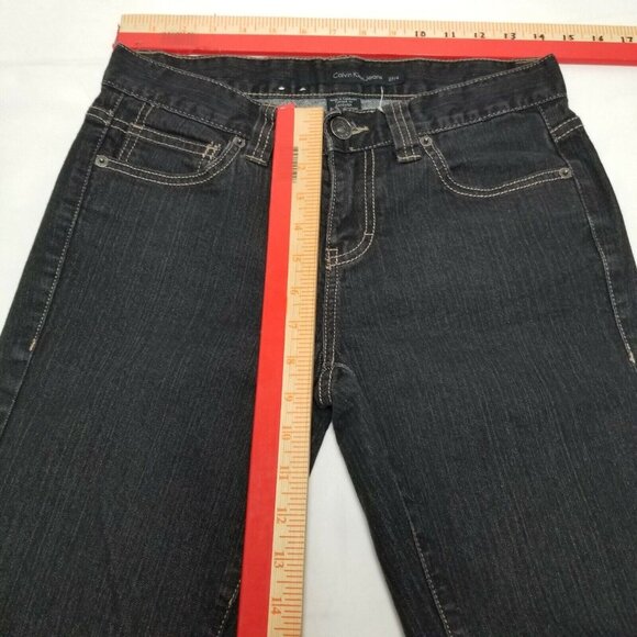 Calvin Klein Jeans women Ankle Skinny Jeans Slim Fit Zipper Fly Black 27/4 - Picture 5 of 9